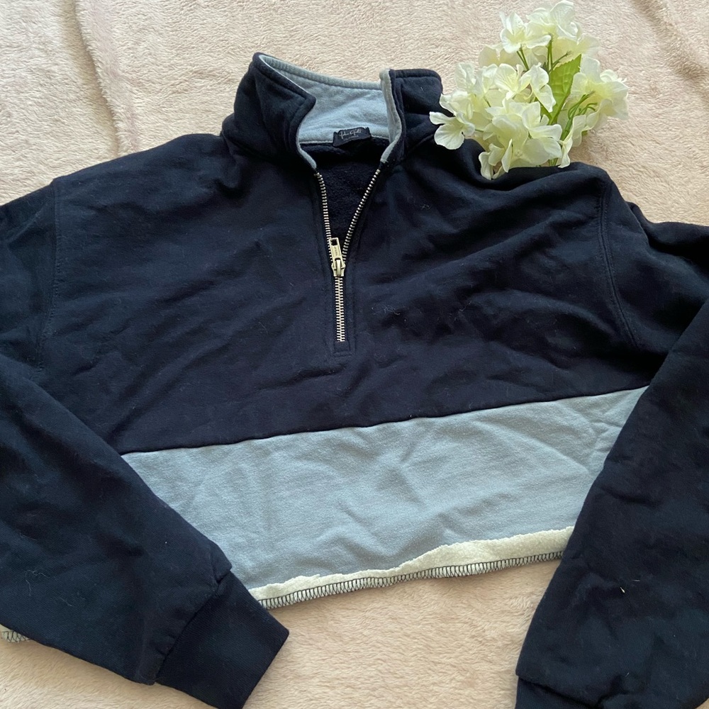 JOHN GAULT HALF ZIP SWEATER ( CROPPED AT HOME)